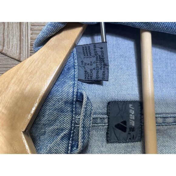 LizWear Vintage Denim Blazer Size 14 1980s Casual Chic - Picture 6 of 6